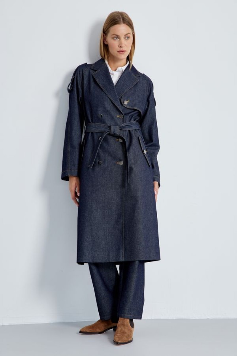 Плащ 4442 темно-синий