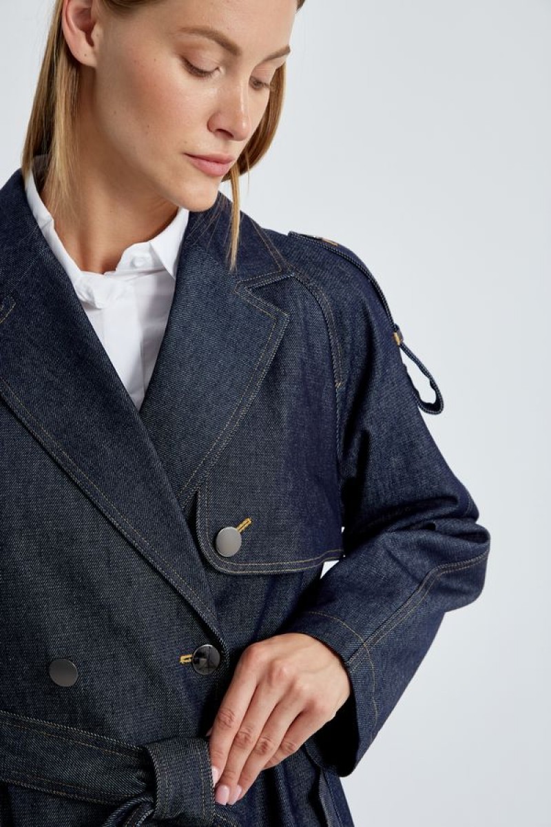 Плащ 4442 темно-синий