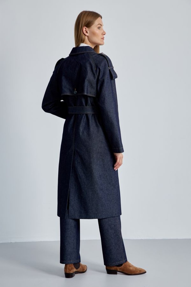 Плащ 4442 темно-синий