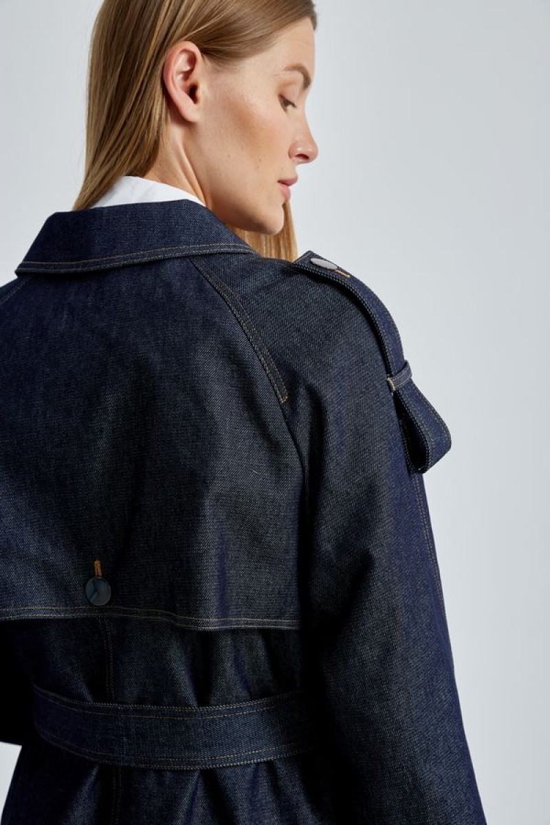 Плащ 4442 темно-синий