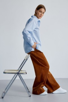 Рубашка 4389 голубая полоска