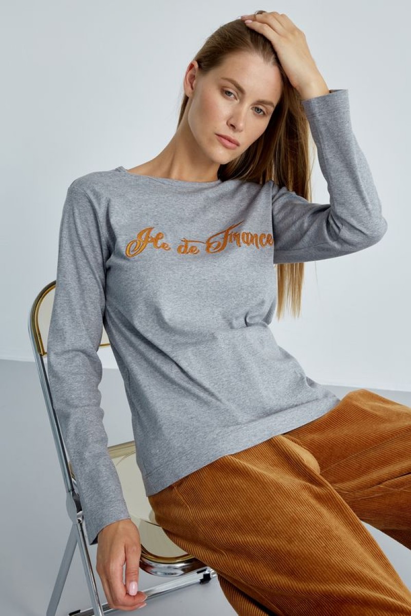 Лонгслив 4504 серый меланж