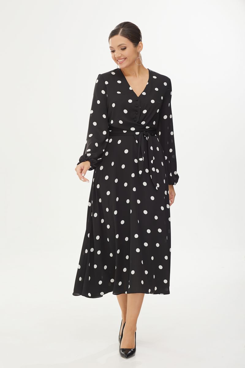 Платье 4350 черный в горох