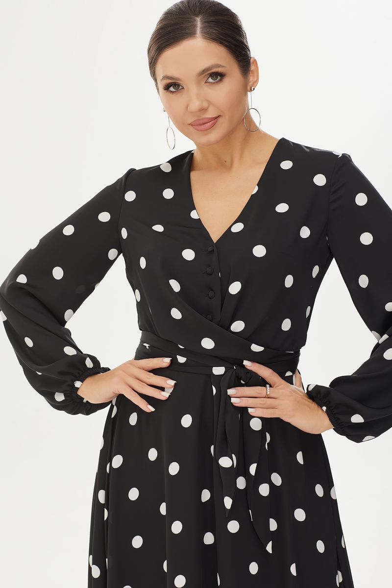 Платье 4350 черный в горох